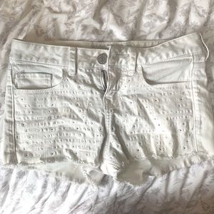 Express 00 White Jean Shorts